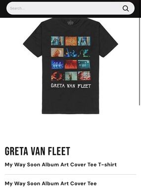 Greta Van Fleet My Way Soon Album Art Tee - Black with Multi-Color Print